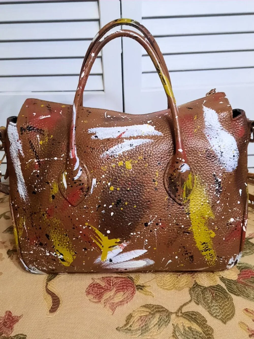 Dooney & Bourke Dipinta Inspired Hand Painted Satchel Cross Listed. - Picture 3 of 16